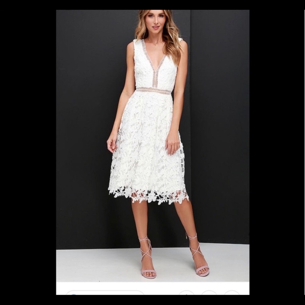 Lulus white lace dress